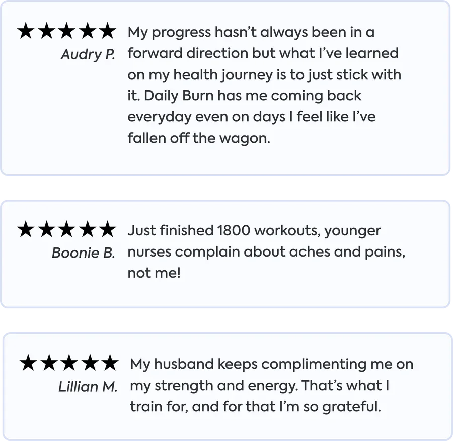 Five-star reviews from Audry P., Boonie B. and Lillian M.